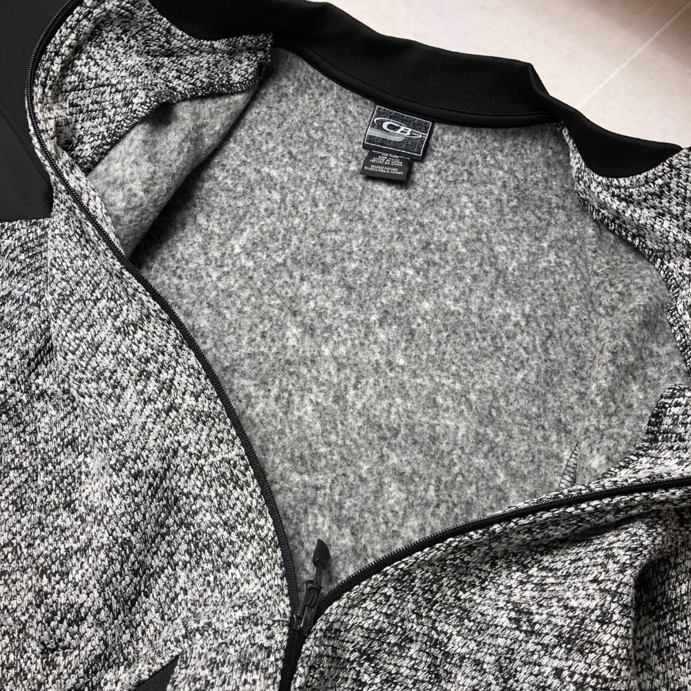 CB Men's Varsity Jacket Black & Gray Zip Up HK - Picture 8 of 8